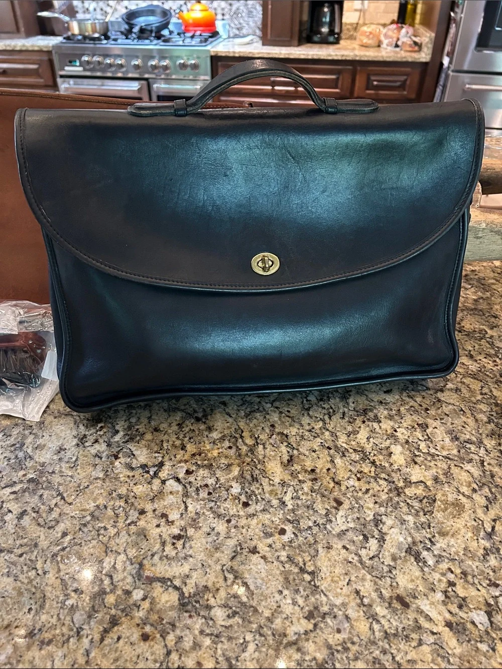 1980’s Coach Portfolio Style 311 Classic Black Brass Hardware Briefcase